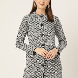 American Eye Women Self Design Longline Cardigan-image-12