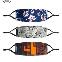 Ariana Unisex Pack Of 3 Printed 7-Ply 3-D Outdoor Reusable Cloth Face Masks-14