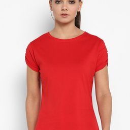 appulse Women Red Solid Round Neck T-shirt-picture-32