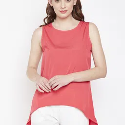 Oxolloxo Women Coral Solid High-Low Top-picture-20