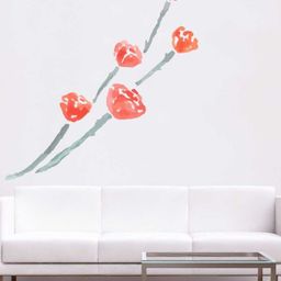 rawpockets Red & Blue Rose & Stem Wall Stickers-8