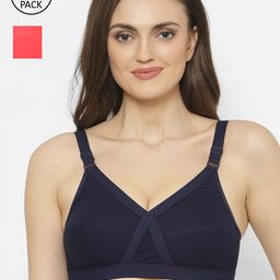 Floret Pack Of 2 Solid Non-Padded Non-Wired Everyday Bras Cross Fit-image-72
