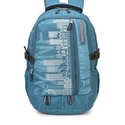 Provogue Unisex Sea Green Brand Logo Backpack with Reflective Strip-54