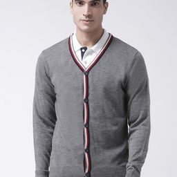 Club York Men Grey Solid Cardigan Sweater-image-73