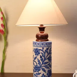Unravel India Blue Mughal Art Ceramic Table Lamp-57