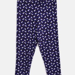 Sera Girls Purple & Blue Printed Leggings-image-81