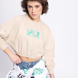 glitchez Sassy Chic Graphic Printed Oversized Boxy Fit Crop Sweatshirt-image-81