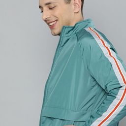 Mast & Harbour Men Sea Green Solid Bomber Jacket-image-80