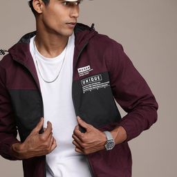 WROGN Colourblocked Hooded Pure Cotton Tailored Jacket-picture-31