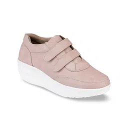 VALIOSAA Women Old Rose Pink Solid Slip-On Sneakers-image-16