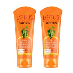 Lotus Herbals 2Pcs Safe Sun 3-in-1 Matte SPF40 PA+++ Tinted Sunscreen - 75g each-36