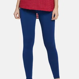 Go Colors Women Blue Solid Ankle-Length Leggings-image-34