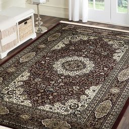 PRESTO Red & Beige Printed Anti-Skid Carpet-10