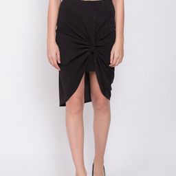 ZOELLA Women Black Solid Slim Fit Tulip High-Low Skirt-image-52