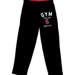 SWEET ANGEL Boys Black Printed Straight-Fit Track Pants-picture-7