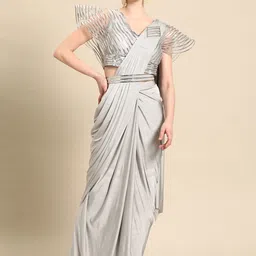 Grancy Embroidered Ready To Wear Saree With Belt-picture-16