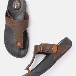 Carlton London Men Brown Croc Textured Comfort Sandals-image-29