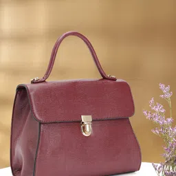 Allen Solly Textured PU Structured Satchel-image-76