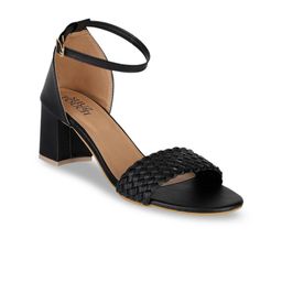 SHUZ TOUCH Women Black Woven Design Sandals-image-36