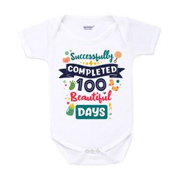 KNITROOT Infants Baby Cotton White & Green Front body Printed Cotton Bodysuit-image-47