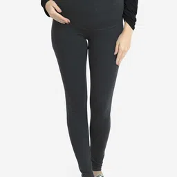Blush 9 Maternity Women Black Solid Ankle-Length Maternity Leggings-image-69