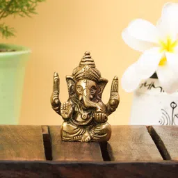 Imli Street Gold-Toned Brass Ganesha Idol-picture-15