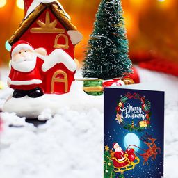 Archies Pack of 2 Fancy Santa Claus Showpiece & Greeting Card Combo-image-11