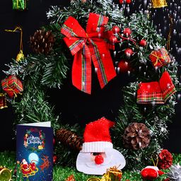 Archies Pack of 2 Artificial Christmas Wreath for Door & Greeting Card-8