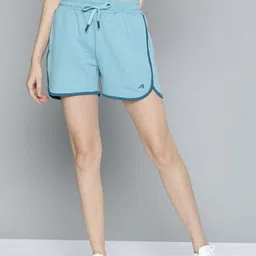 Alcis Women Blue Solid Knitted Slim Fit Running Sports Shorts-image-96
