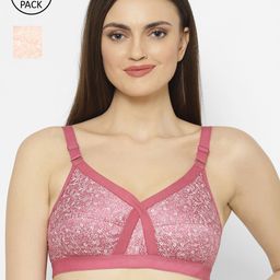 Floret Pack Of 2 Printed Non-Padded Non-Wired Everyday Bra-Cross Fit Print-picture-45