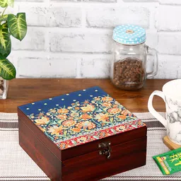 Reinvention Factory Brown & Blue Digital Printed Multi-Utility Box Organiser-image-2