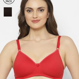 Floret Pack Of 2 Solid Non-Wired Lightly Padded Push-Up Bras T3052-image-70