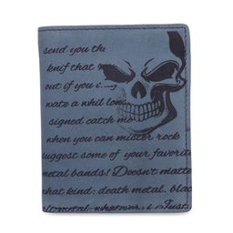 Leather Zentrum Men Grey & Black Printed Two Fold Wallet-16