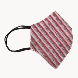 PANASH Unisex Pink & White Striped 2-Ply Reusable Anti-Pollution Outdoor Khadi Masks-14