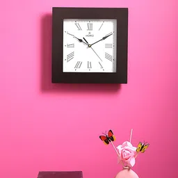Horo White Handcrafted Square Solid Analogue Wall Clock-28