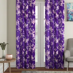 Cortina Set of 2 Floral Printed Long Door Curtains-image-99