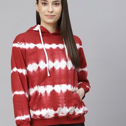 plusS Women Red Printed Hooded Sweatshirt-image-29
