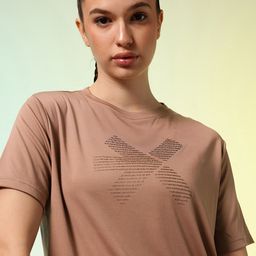 HRX by Hrithik Roshan ACTIVE-GODDESS Brand Logo Printed Rapid Dry Training T-shirt-image-95
