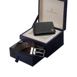 WildHorn Men Brown & Black RFID Protected Genuine Leather Accessory Gift Set-48