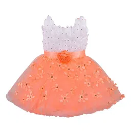 Wish Karo Girls Peach-Coloured Embellished Fit and Flare Dress-image-72