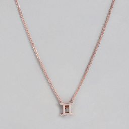 Peora Rose Gold-Plated Gemini Horoscope Zodiac Sign Pendant with Chain-picture-6