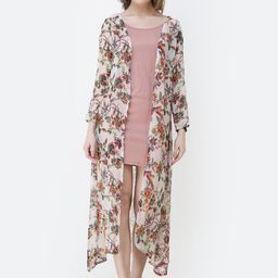 SCORPIUS Women White & Green Printed Open Front Shrug-22