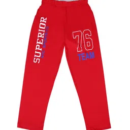 SWEET ANGEL Kids Unisex Red Solid Straight-Fit Track Pants-image-61