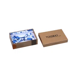 Tossido Blue Printed Bow Tie & Pocket Square-picture-50