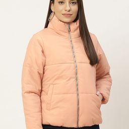 Duke Women Peach-Coloured Solid Padded Jacket-image-36