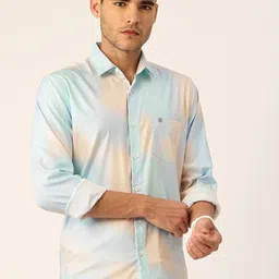 FIFTY TWO Ombre Print Chest Pocket Detail Casual Shirt-image-36