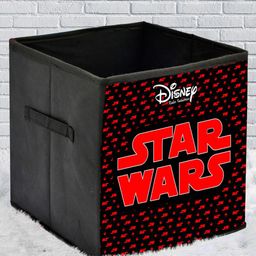 Kuber Industries Set Of 3 Black & Red Disney Star Wars Print Extra Large Foldable Storage Cube With Handle image 3