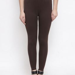 TAG 7 Women Brown Solid Ankle-Length Leggings-image-76