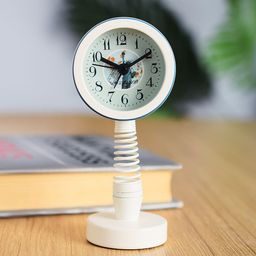 Archies White Round Textured Analogue Alarm Clock 11 cm x 5 cm-29