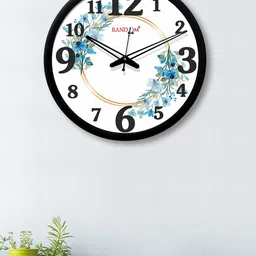 RANDOM White & Black Round Printed 30.48 cm Analogue Wall Clock-33